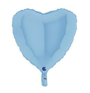 Balon folie inima albastru deschis mat 46 cm