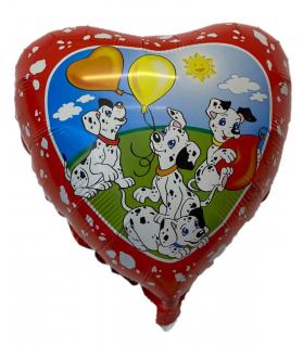 Balon folie inima catei dalmatieni 46 cm