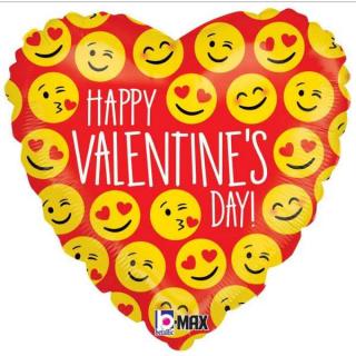 Balon folie inima emoji iubire Valentines 46 cm