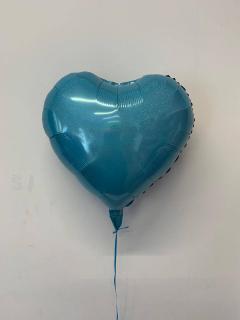 Balon folie inima holograma bleu Tiffany 45 cm