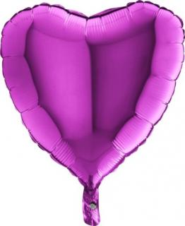 Balon folie inima mov   purple 45 cm