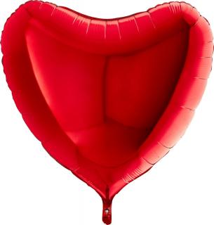 Balon folie inima rosie 91 cm