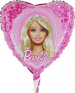 Balon folie inima roz Barbie 43 cm