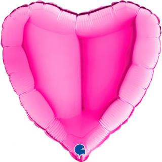 Balon folie inima roz magenta 46 cm