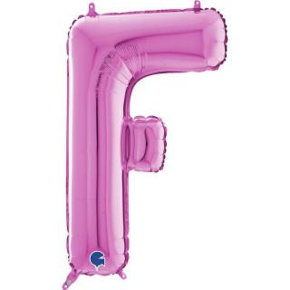 Balon folie litera F Roz 66 cm