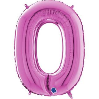 Balon folie litera O Roz 66 cm