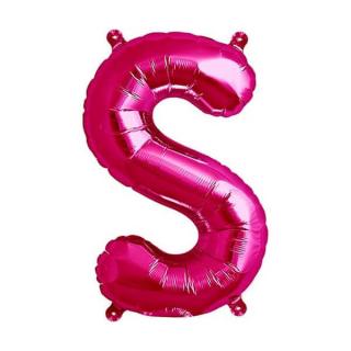 Balon folie litera S roz 40cm
