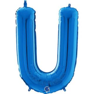 Balon folie litera U albastru 66 cm