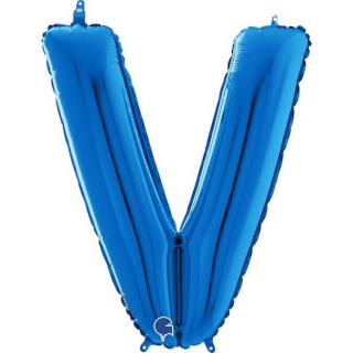 Balon folie litera V albastru 66 cm