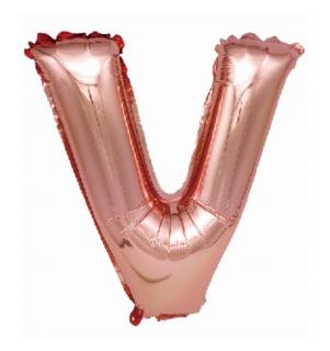 Balon folie litera V rose gold 40 cm