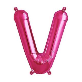 Balon folie litera V roz 40cm