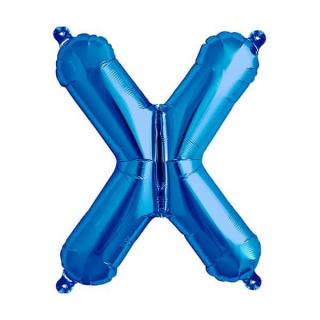 Balon folie litera X albastru 40cm