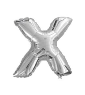 Balon folie litera X argintiu 40cm