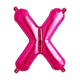 Balon folie litera X roz 40cm