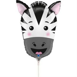 Balon folie mini figurina cap zebra 24   30 cm