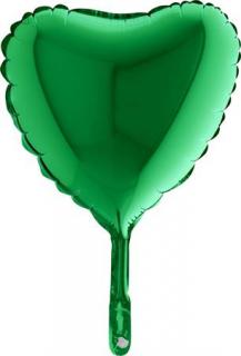 Balon folie mini inima verde 24 cm