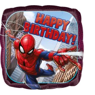 Balon folie patrat SpiderMan Happy Birthday 43 cm