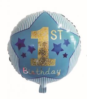 Balon folie prima aniversare albastru 45 cm