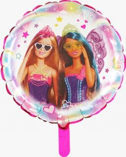 Balon folie rotund Barbie curcubeu 2 fete 43 cm