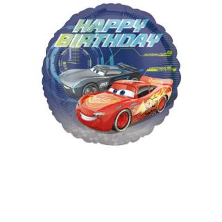 Balon folie rotund Cars Happy Birthday 43 cm