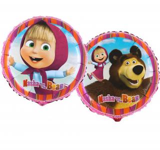 Balon folie rotund Masha si Ursul 46 cm