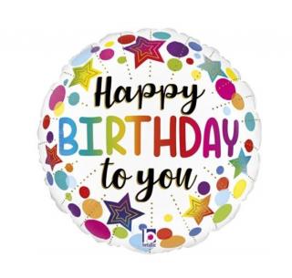 Balon folie rotund mini figurina Happy Birthday to you 23 cm