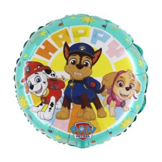 Balon folie rotund Paw Patrol Happy verde 46 cm