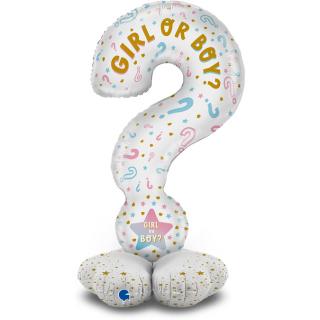 Balon folie semnul intrebarii   boy or girl stand up 47 x 119 cm