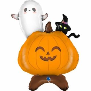 Balon folie stand up Dovleac si fantoma   Halloween 76 cm