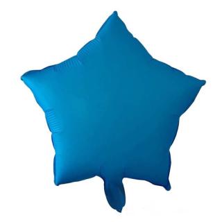 Balon folie stea albastra culoare neon 45 cm