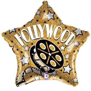 Balon folie stea Hollywood holograma 48 cm