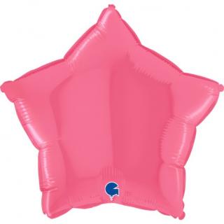 Balon folie stea roz Bubble Gum 43 cm
