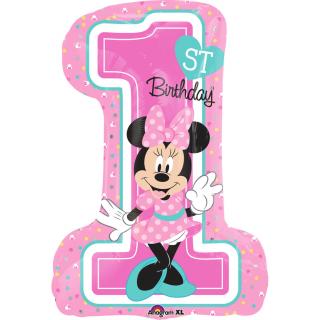 Balon folie SuperShape Prima aniversare   Minnie Mouse 1st Birthday   48 x 71cm