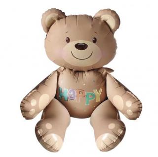Balon folie ursulet 3D crem 70 cm