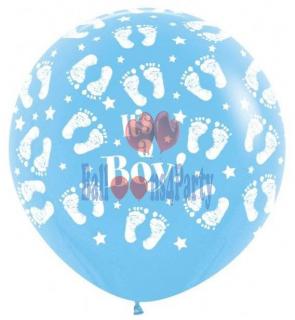 Balon latex jumbo imprimat It s a Boy albastru 91cm