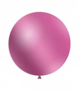 Balon latex jumbo roz metalizat 83 cm