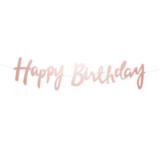 Banner Happy Birthday rose gold 1m carton