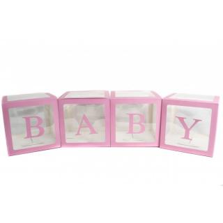 Cuburi Baby carton roz 30 cm