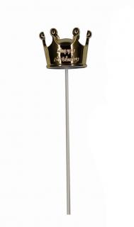Decor tort coroana plastic auriu 3.5   5 cm