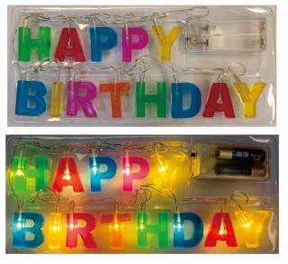 Decoratiune petrecere Happy Birthday luminat 1m