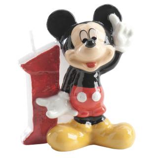 Lumanare tort cifra 1 Mickey Mouse 3D 6.5 cm