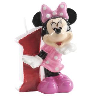 Lumanare tort cifra 1 Minnie Mouse 3D 6.5 cm