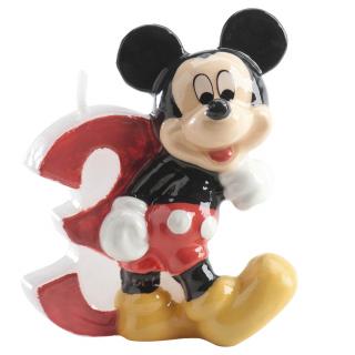 Lumanare tort cifra 3 Mickey Mouse 3D 6.5 cm