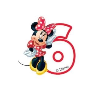 Lumanare tort cifra 6 Minnie Mouse 7 cm
