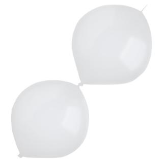 Set 10 baloane latex doua capete   link o loon alb 30 cm