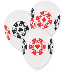Set 10 baloane latex Fise Poker 30 cm