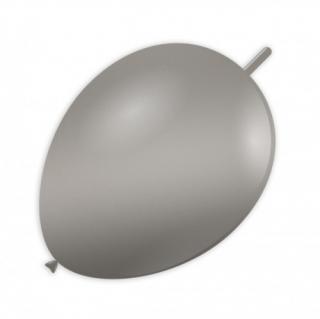 Set 10 baloane latex link o loon argintiu metalizat 15 cm