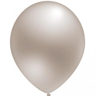 Set 10 baloane latex metalizat sidef argintiu 30 cm