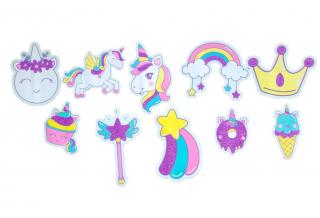 Set 10 propsuri unicorn 29 cm x 6 cm