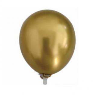 Set 100 baloane latex chrome auriu oglinda 13 cm